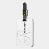 ホワイトグレーモノグラム平白ミニマル主義者 ラゲッジタグ (正面縦)