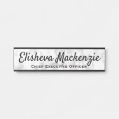 ホワイトグレー大理石オフィスドアの標識名プレート サインプレート (正面)