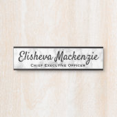 ホワイトグレー大理石オフィスドアの標識名プレート サインプレート (正面)