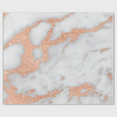 ホワイトグレー大理石バラ金ゴールド金ゴールド光沢のある銅ルクス ラッピングペーパー (フラット)