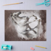 ホワイトグレー馬の水の色の分離 薄葉紙 (クラフト)