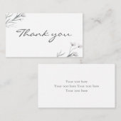 ホワイトグレ感謝していイスタイリッシュシンプルフローラ結婚ズ エンクロージャーカード (正面/裏面)