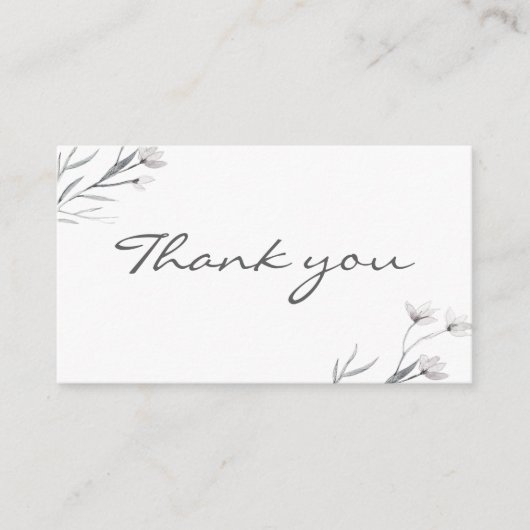 ホワイトグレ感謝していイスタイリッシュシンプルフローラ結婚ズ エンクロージャーカード (正面)