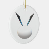 ホワイトグローブモダンデザインのアートがより少ない セラミックオーナメント (右)