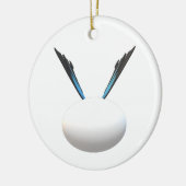 ホワイトグローブモダンデザインのアートがより少ない セラミックオーナメント (左)