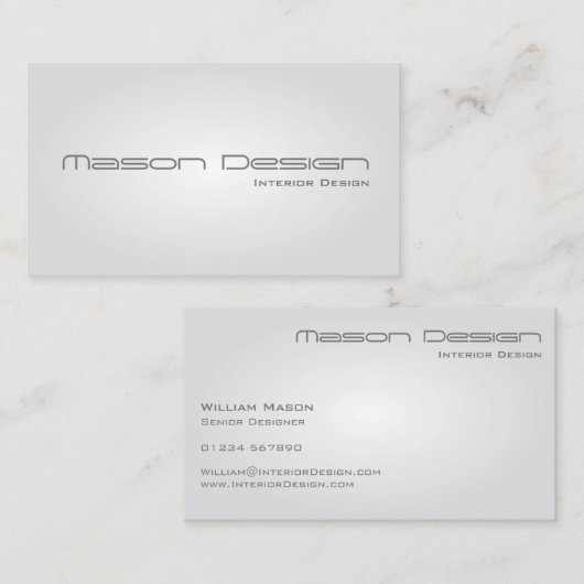 ホワイトグローモダンビミニマルジネスカード 名刺 (正面/裏面)