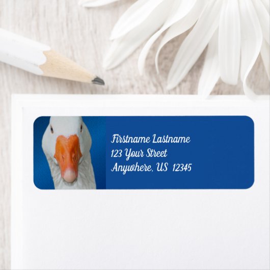 ホワイトグース顔ファームアニマルアドレス ラベル (インサイチュ)