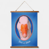 ホワイトグース顔ファームアニマルパーソナライズされたド 吊り下げ型タペストリー (正面)