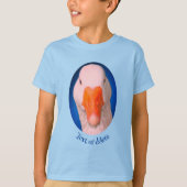 ホワイトグース顔ファームアニマルパーソナライズされたド Tシャツ (正面)