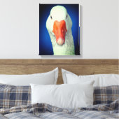 ホワイトグース顔ファームアニマル キャンバスプリント (インサイチュ (寝室))