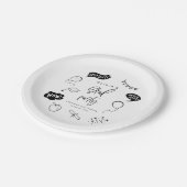 ホワイトグ予測できなラードアイコン卒業パーティー ペーパープレート (アングル)