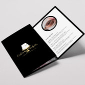 ホワイトケエレガントーキと花模様IIベーカリーパンフレット 三つ折りカード