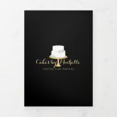 ホワイトケエレガントーキと花模様IIベーカリーパンフレット 三つ折りカード (カバー)