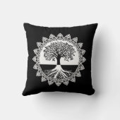 ホワイトケルトの木の生活オンブラック装飾用クッション クッション (裏面)