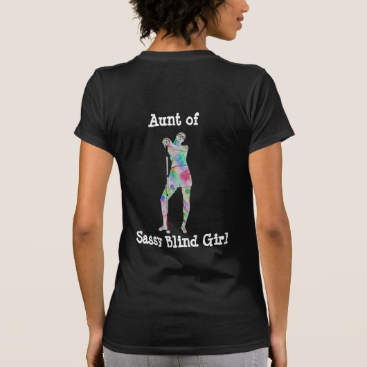 ホワイトケーンの安全デーデザイン(家族向け) Tシャツ (裏面)