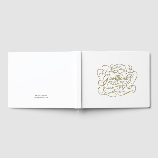 ホワイトゲストブックとファンシーレタリング ゲストブック (全面)