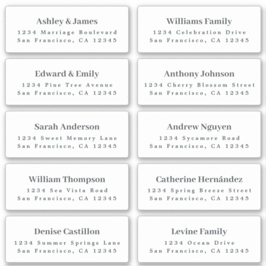 ホワイトゲスト住所 シール注文6"または8"シート! シール (正面)