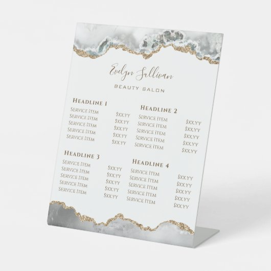 ホワイトゲート美しいサロン価格表台座符号 台座サイン (正面)