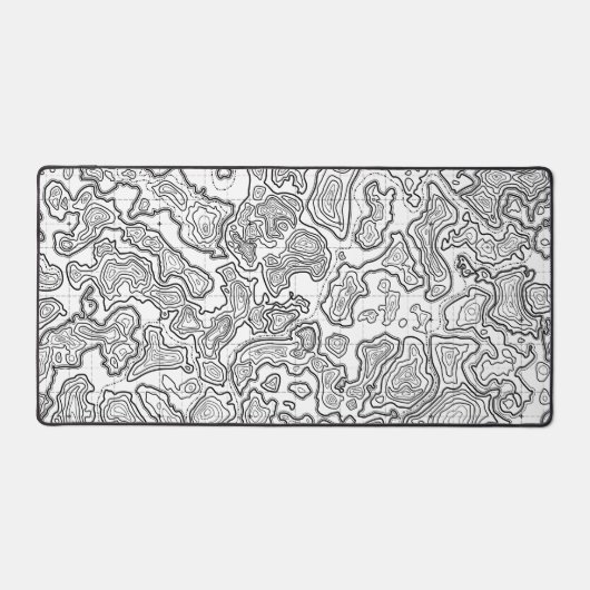 ホワイトゲーミングマウスパッドデスクパッド地形図 デスクマット (正面)