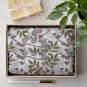 ホワイトコインフラワーレッドベリーグリーン葉 薄葉紙 (ギフト)