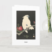 ホワイトコカトー日本のファインアートグリーティングカード カード (裏面)