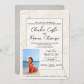 ホワイトコスタリカパスポート結婚式招待状 招待状 (正面/裏面)