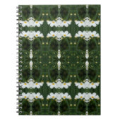 ホワイトコスモス花抽象芸術アートノート ノートブック (正面)