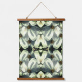 ホワイトコスモス花抽象芸術アート 吊り下げ型タペストリー (正面)