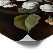 ホワイトコットンフラワーズアートプリントポスター ポスター (角)