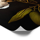 ホワイトコットンフラワーズアートプリントポスター ポスター (角)