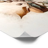 ホワイトコットンフラワーズアートプリントポスター ポスター (角)