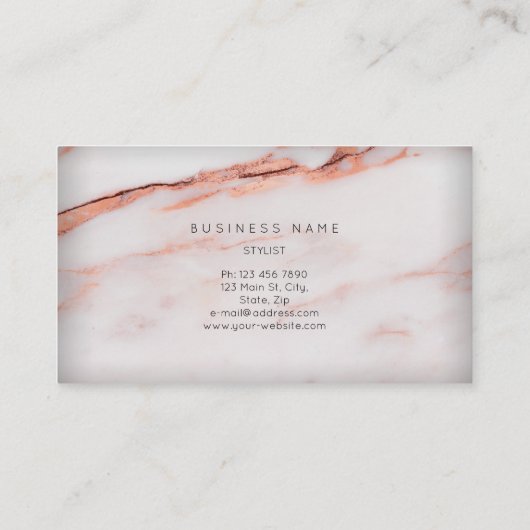 ホワイトコッパーバラマーブルビップ抽象芸術ミニマルVip 名刺 (裏面)