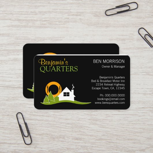 ホワイトコテージブラックベッドアンドブレックファーストB&B 名刺 (正面/裏面インサイチュ)