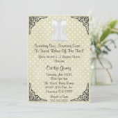 ホワイトコルセットランジェリーブライダルシャワー招待 招待状 (スタンド正面)