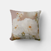 ホワイトコルビンバラロマンチックな植物フローラ写真 クッション (正面)