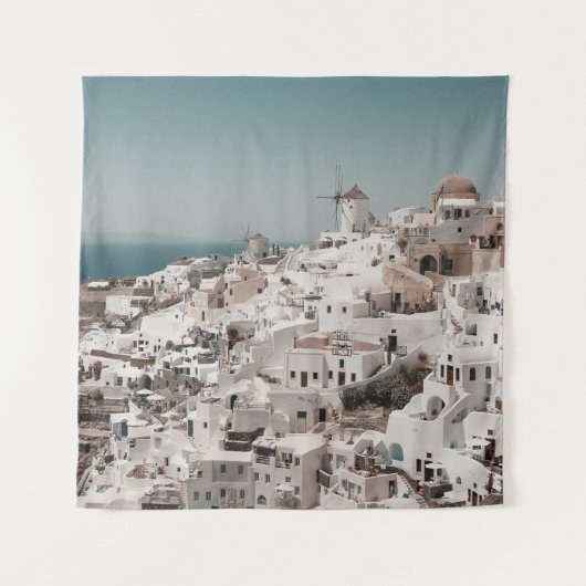 ホワイトコンクリート建物の空中撮影 タペストリー (正面)