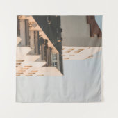 ホワイトコンクリート建物 タペストリー (正面(横))