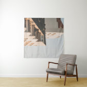 ホワイトコンクリート建物 タペストリー (インサイチュ(横))