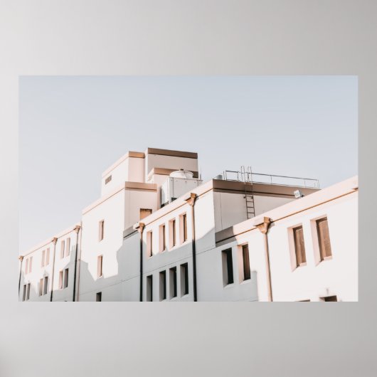 ホワイトコンクリート建物 ポスター (正面)