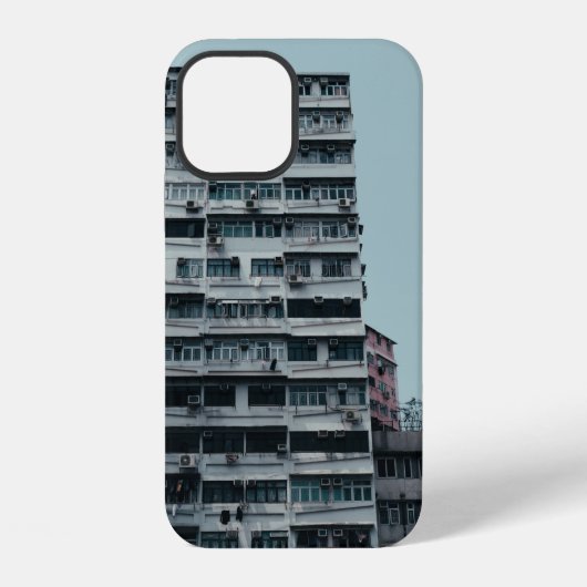 ホワイトコンクリート建物 iPhoneケース (裏面)