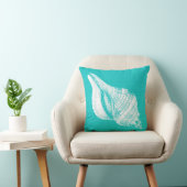 ホワイトコンチシーシェルバーラップルック付きアクア クッション (椅子)