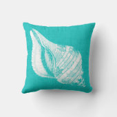 ホワイトコンチシーシェルバーラップルック付きアクア クッション (裏面)