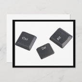 ホワイトコンピュータの再起動鍵 ポストカード (正面/裏面)