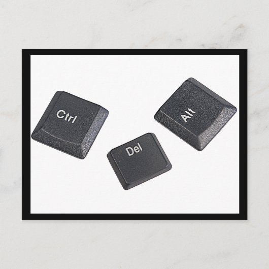 ホワイトコンピュータの再起動鍵 ポストカード (正面)