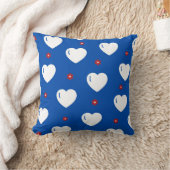 ホワイトコージーモダンロマンチックシックスタイリッシュハート クッション (ブランケット)