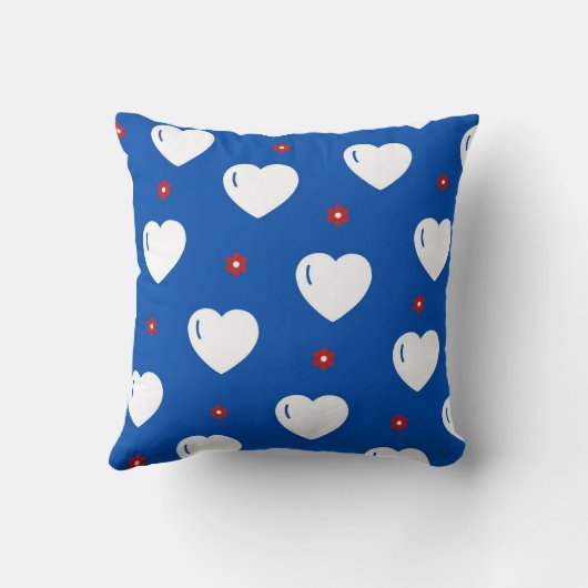 ホワイトコージーモダンロマンチックシックスタイリッシュハート クッション (裏面)