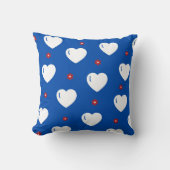 ホワイトコージーモダンロマンチックシックスタイリッシュハート クッション (正面)