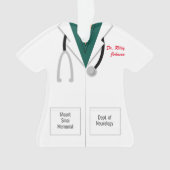 ホワイトコートグリーンスクラブスドクタープロフェッショナルオーナメント オーナメント (正面)