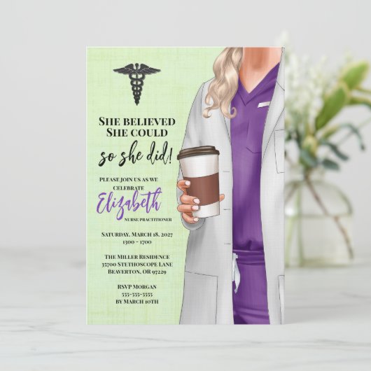 ホワイトコートメディカルスクール卒業招待状 招待状 (スタンド正面)