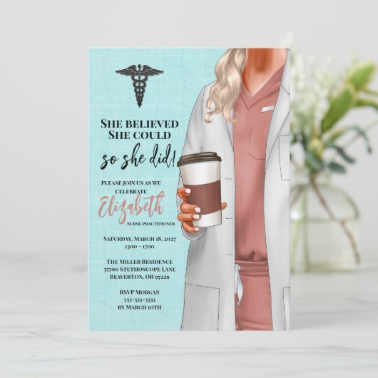 ホワイトコートメディカルスクール卒業招待状 招待状 (スタンド正面)